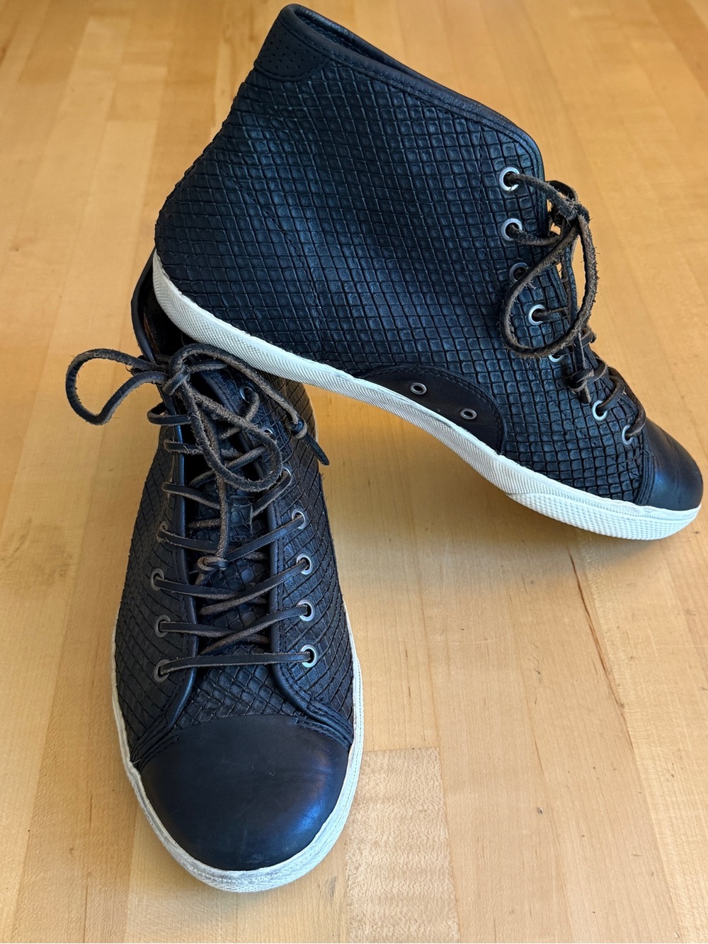 FRYE Chambers High Top Men's Snake Embossed Leather Sneakers Size 11 *VGUC*